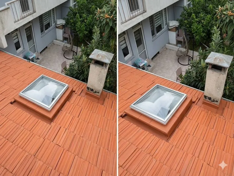 Çatı onarımı sonrası yenilenmiş çatı