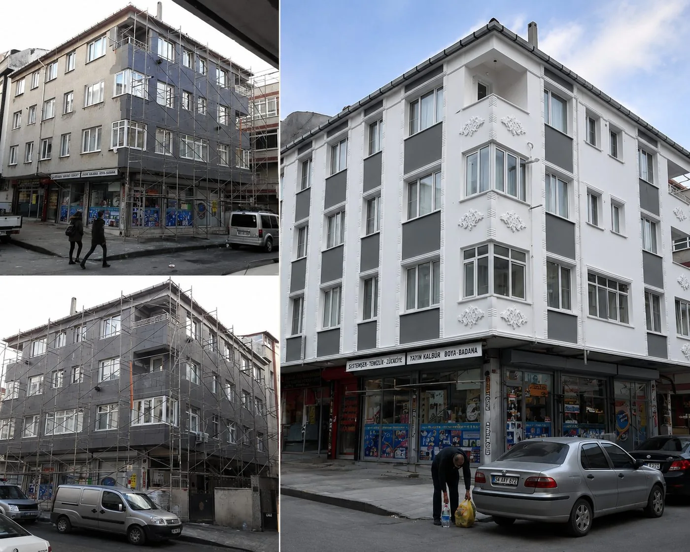 Köşe Bina Dış Cephe Dönüşümü Önce Sonra