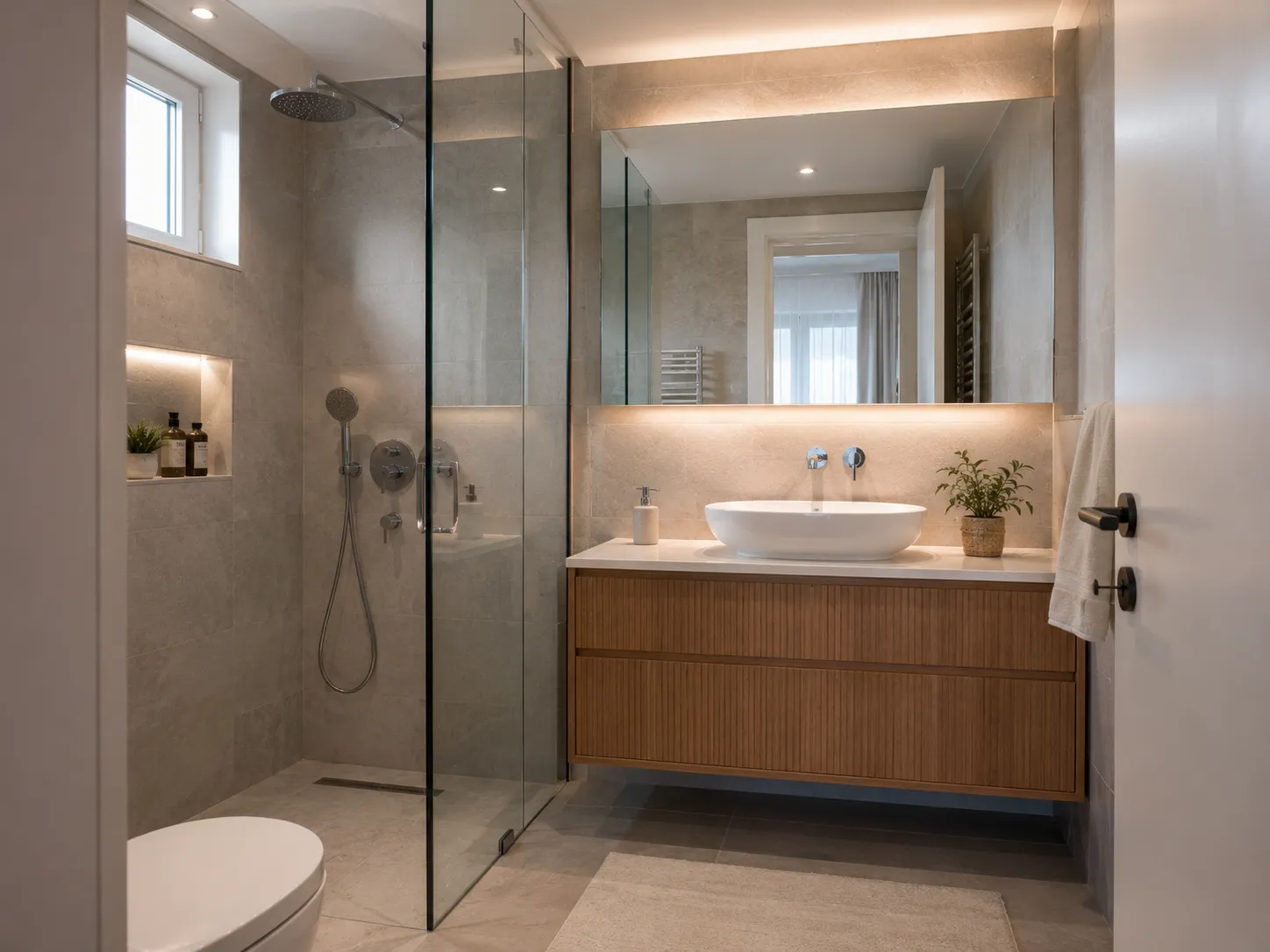 Kadıköy apartman dairesi için modern banyo yenileme örneği