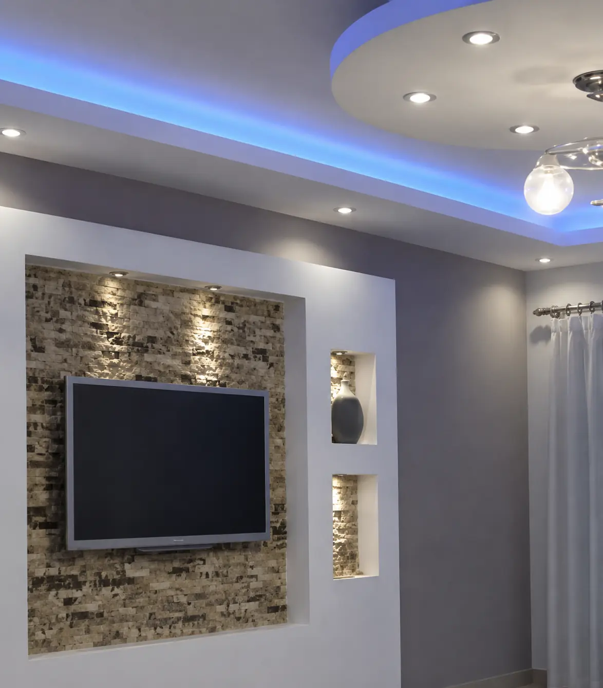 Salon Taş Duvar TV Ünitesi